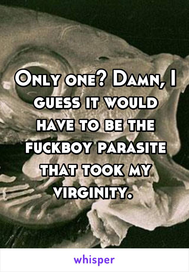 Only one? Damn, I guess it would have to be the fuckboy parasite that took my virginity. 