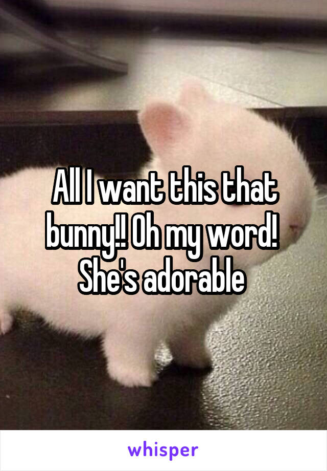 All I want this that bunny!! Oh my word! 
She's adorable 