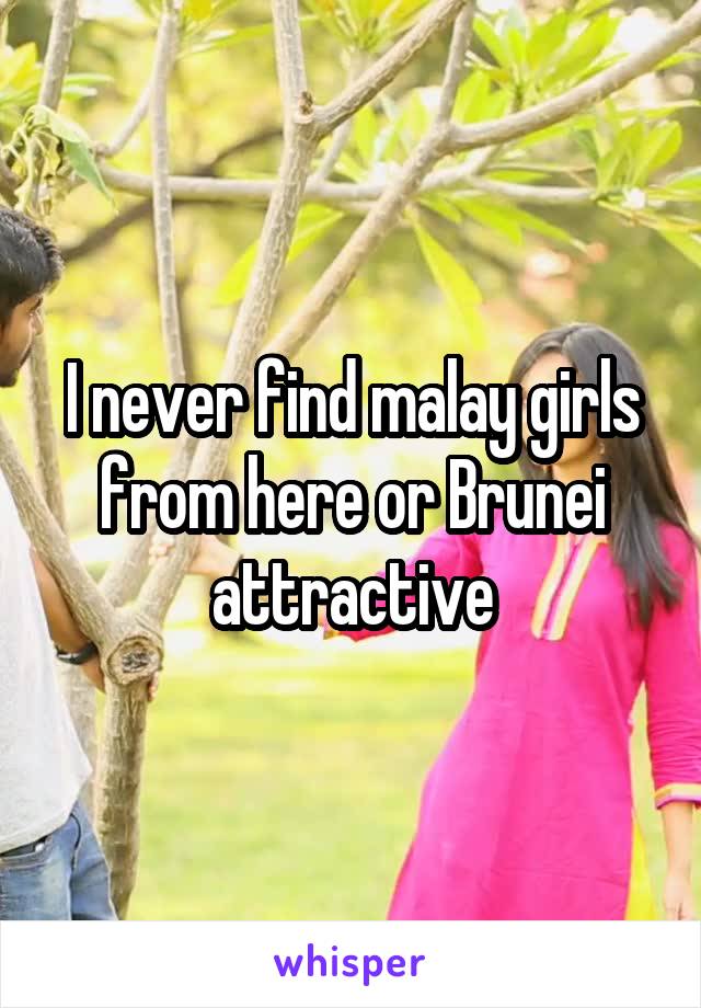 I never find malay girls from here or Brunei attractive