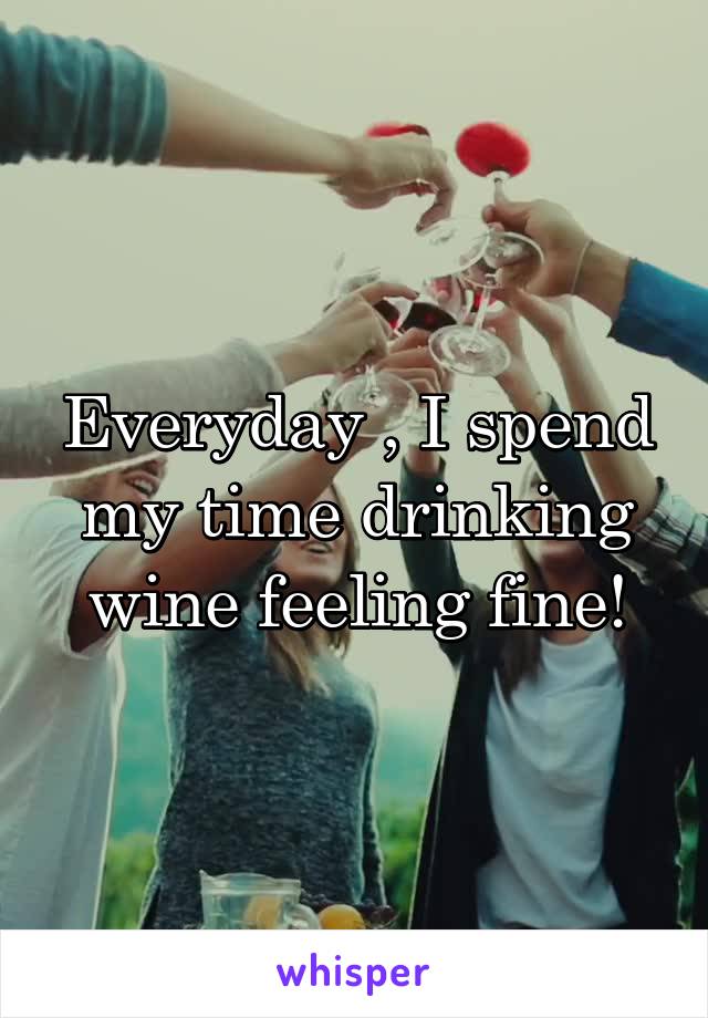 Everyday , I spend my time drinking wine feeling fine!