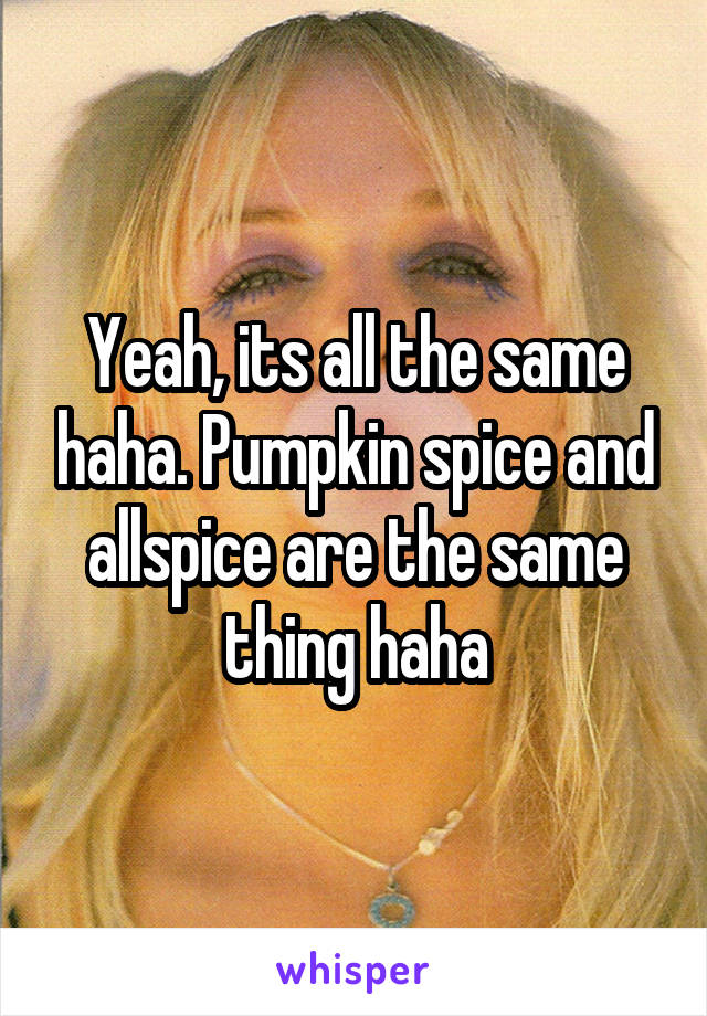 Yeah, its all the same haha. Pumpkin spice and allspice are the same thing haha
