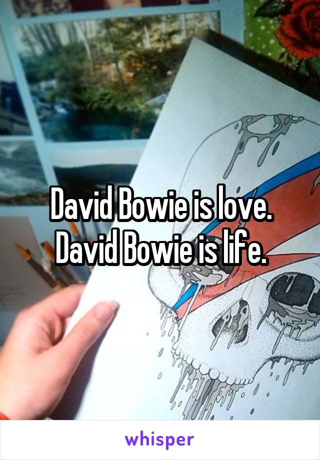 David Bowie is love. David Bowie is life.