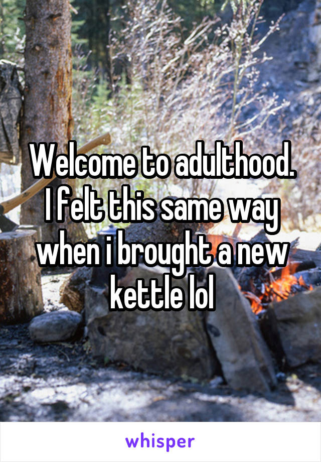 Welcome to adulthood.
I felt this same way when i brought a new kettle lol