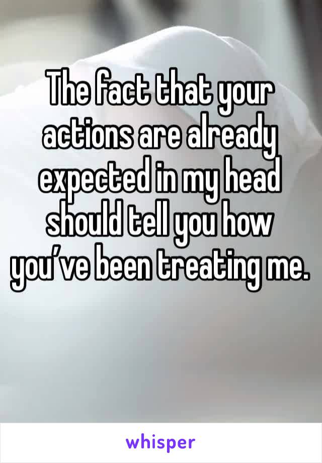 The fact that your actions are already expected in my head should tell you how you’ve been treating me. 