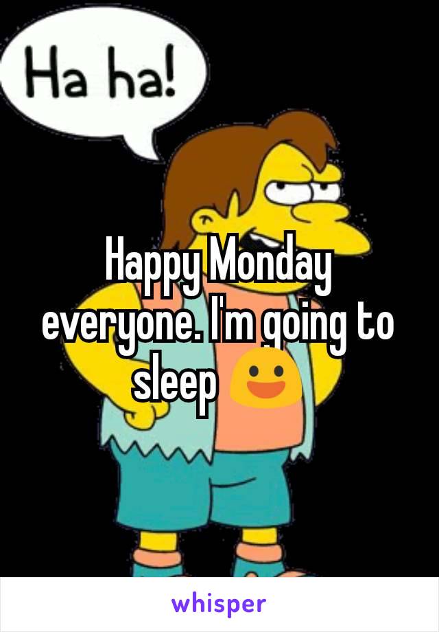 Happy Monday everyone. I'm going to sleep 😃