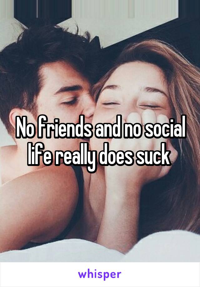 No friends and no social life really does suck 