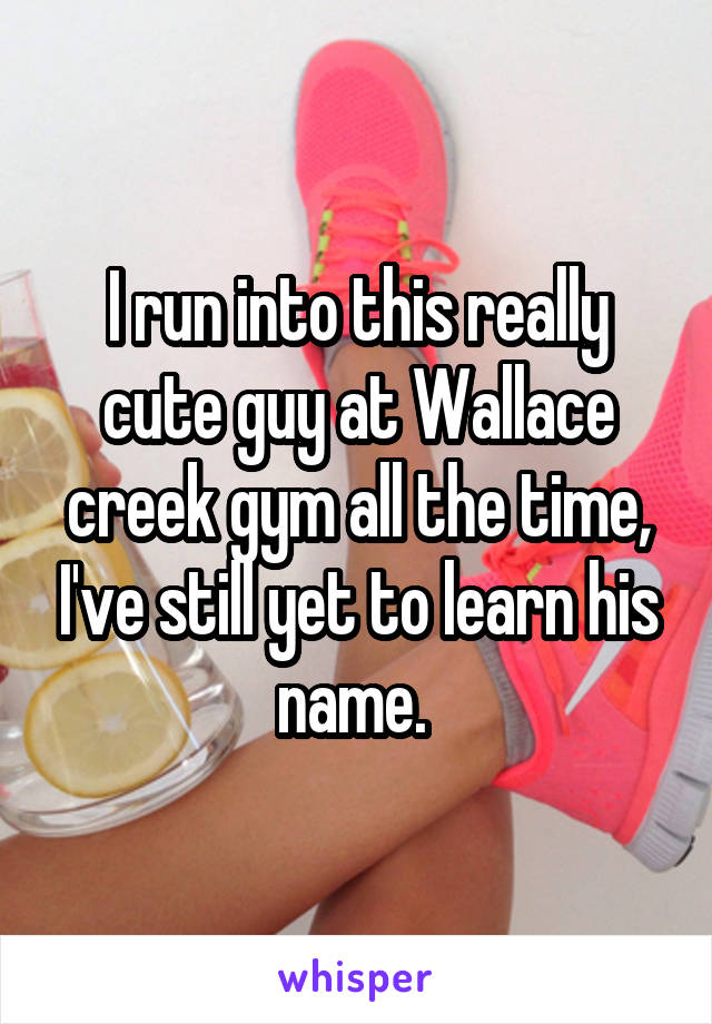I run into this really cute guy at Wallace creek gym all the time, I've still yet to learn his name. 