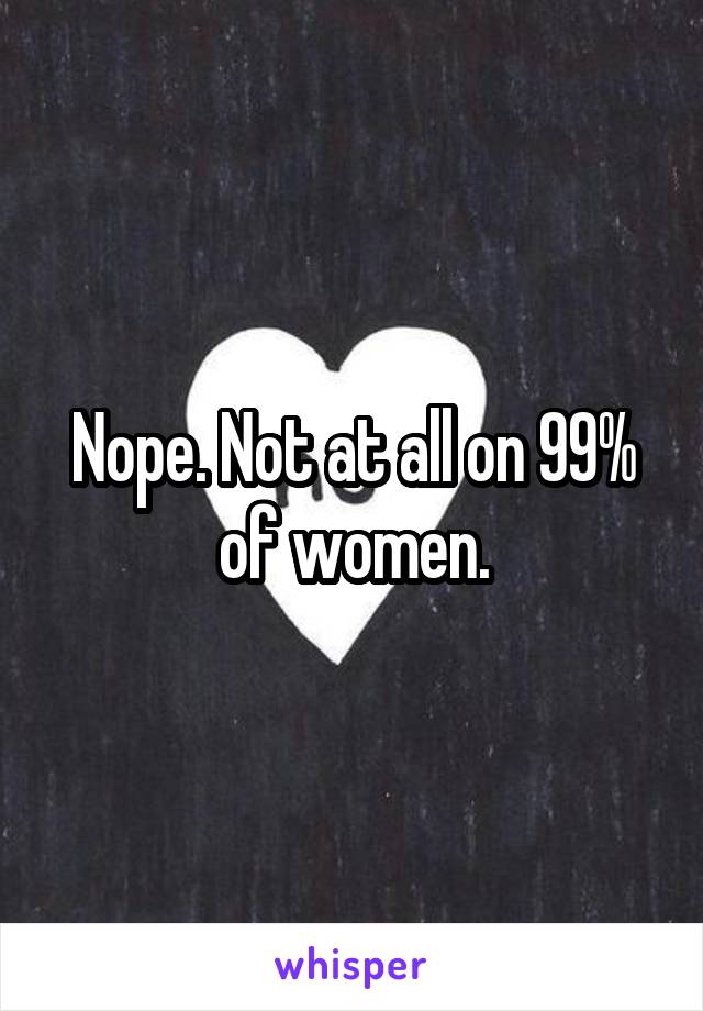 Nope. Not at all on 99% of women.