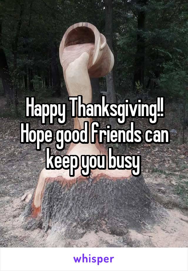 Happy Thanksgiving!! Hope good friends can keep you busy 
