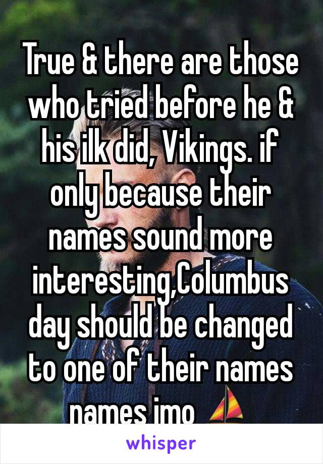True & there are those who tried before he & his ilk did, Vikings. if only because their names sound more interesting,Columbus day should be changed to one of their names names imo⛵
