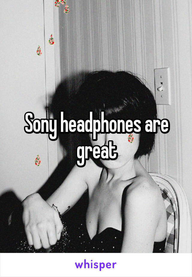 Sony headphones are great