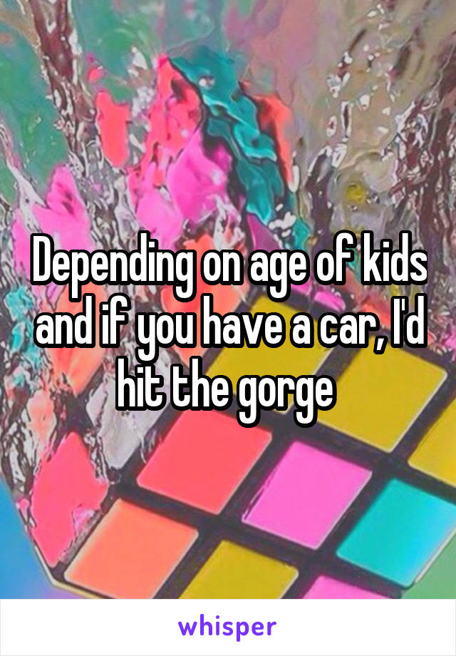Depending on age of kids and if you have a car, I'd hit the gorge 
