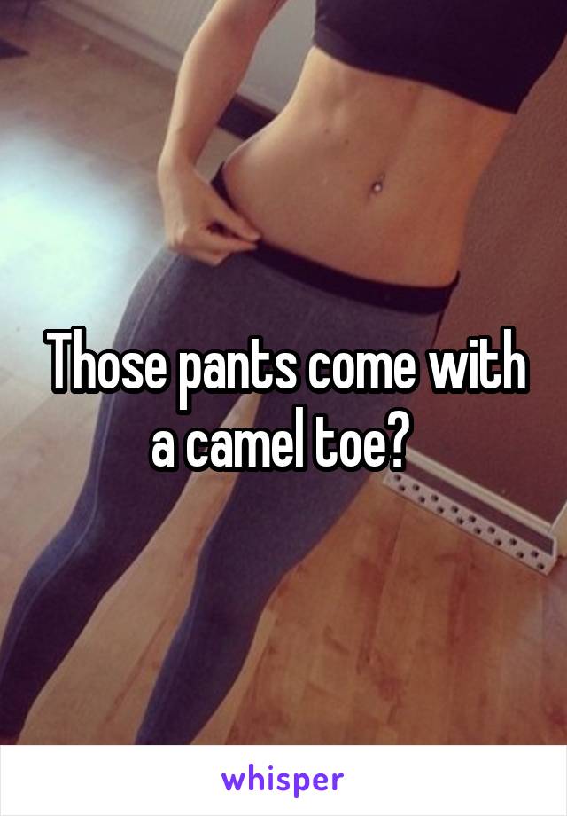 Those pants come with a camel toe? 