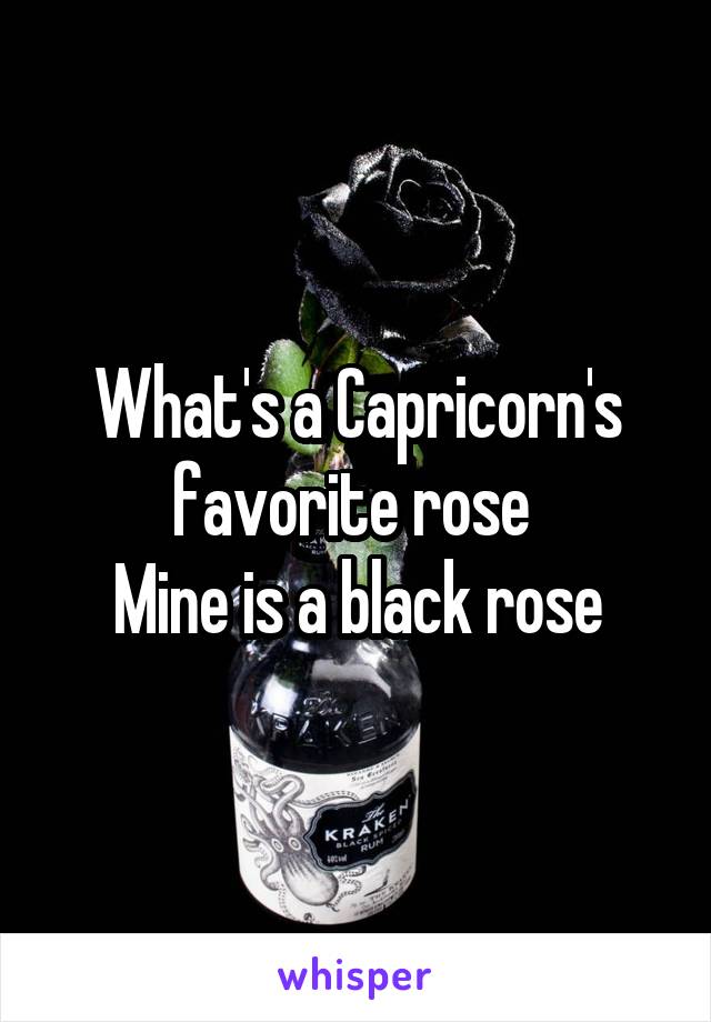 What's a Capricorn's favorite rose 
Mine is a black rose