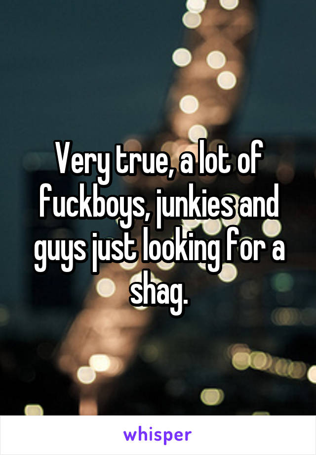 Very true, a lot of fuckboys, junkies and guys just looking for a shag.