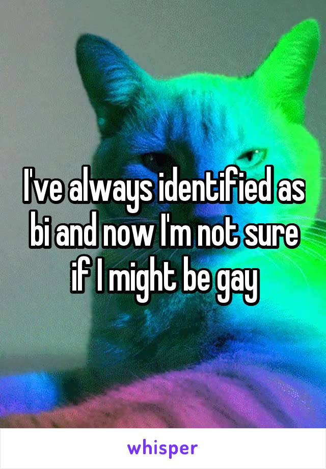I've always identified as bi and now I'm not sure if I might be gay
