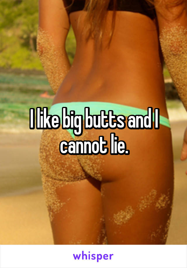 I like big butts and I cannot lie.
