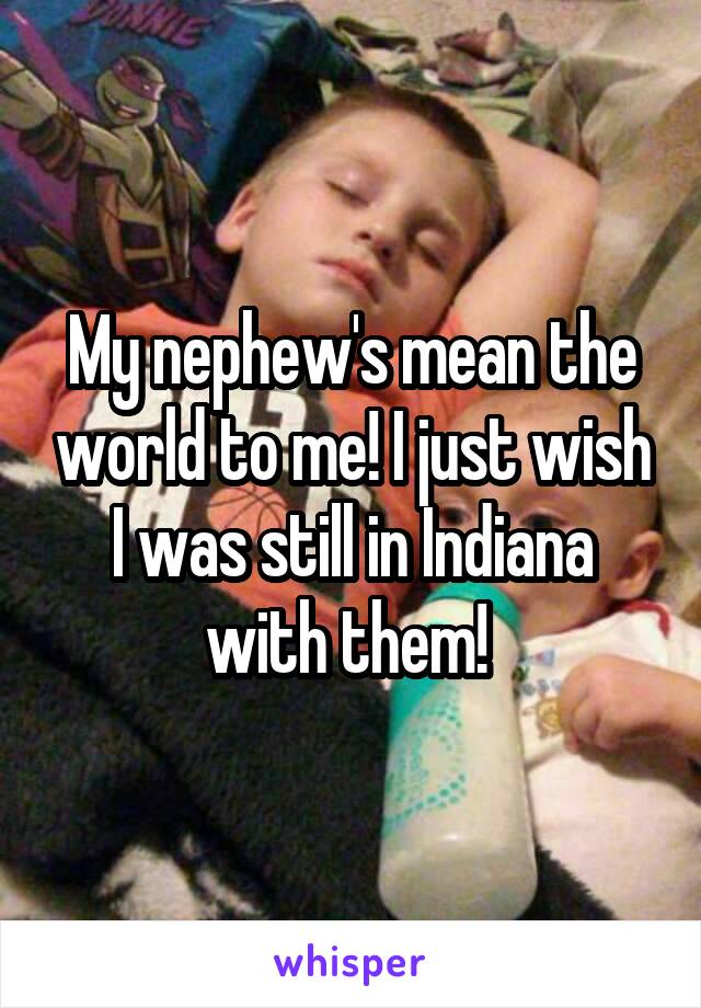 My nephew's mean the world to me! I just wish I was still in Indiana with them! 