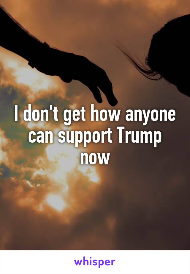 I don't get how anyone can support Trump now