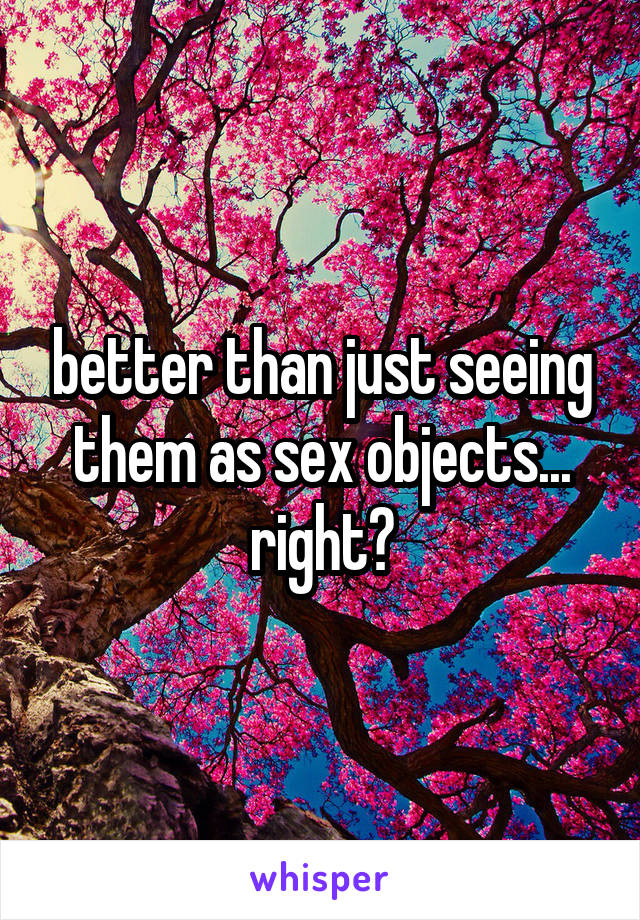 better than just seeing them as sex objects... right?