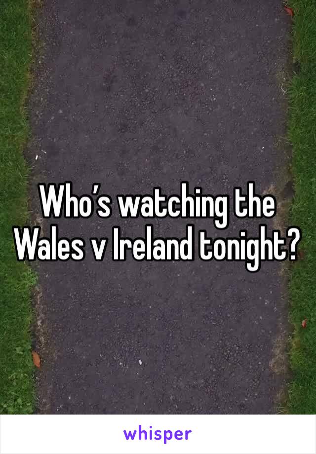 Who’s watching the Wales v Ireland tonight?