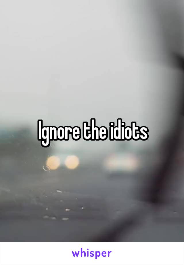 Ignore the idiots