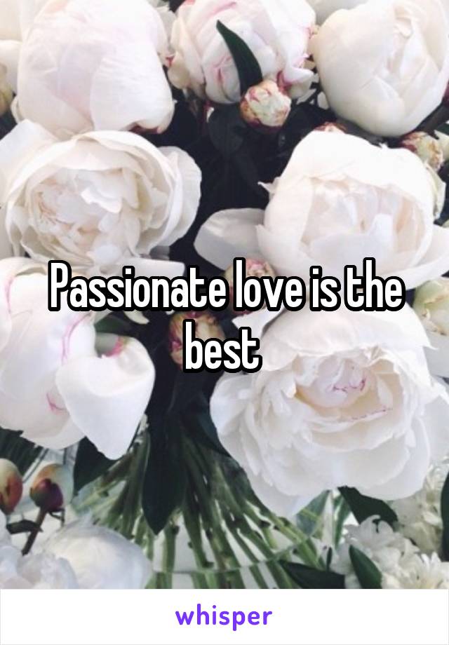 Passionate love is the best 