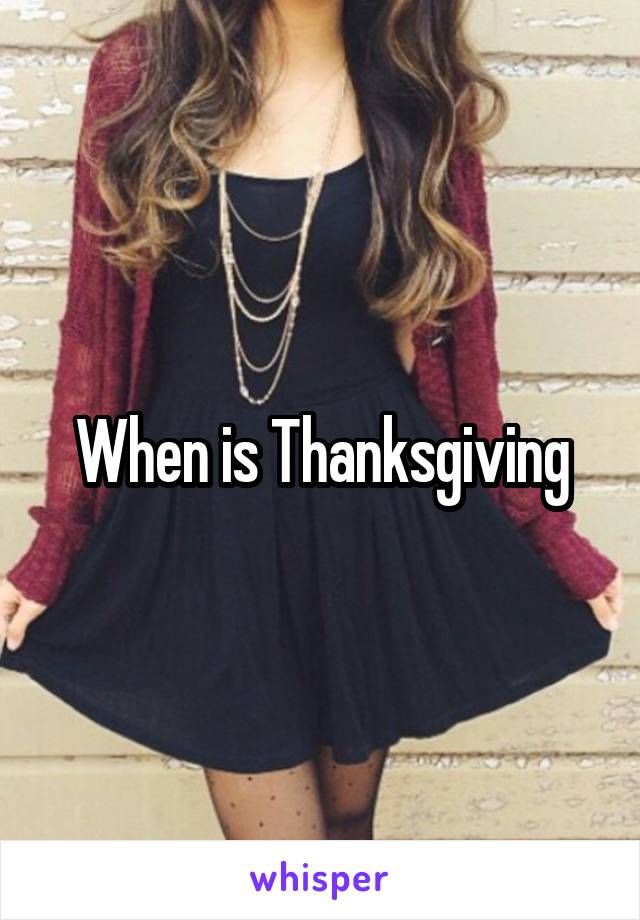 When is Thanksgiving