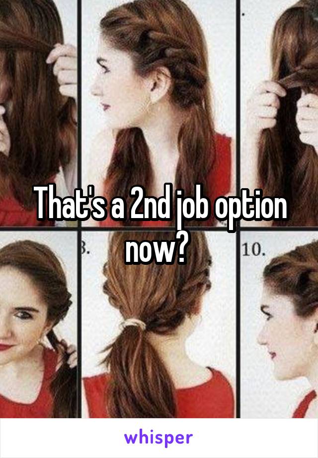 That's a 2nd job option now? 