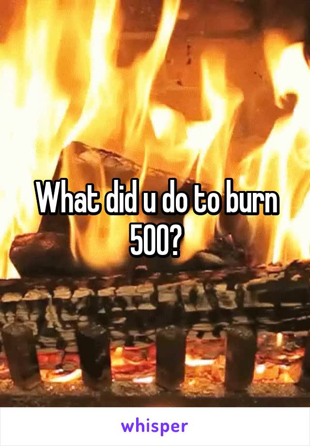 What did u do to burn 500?