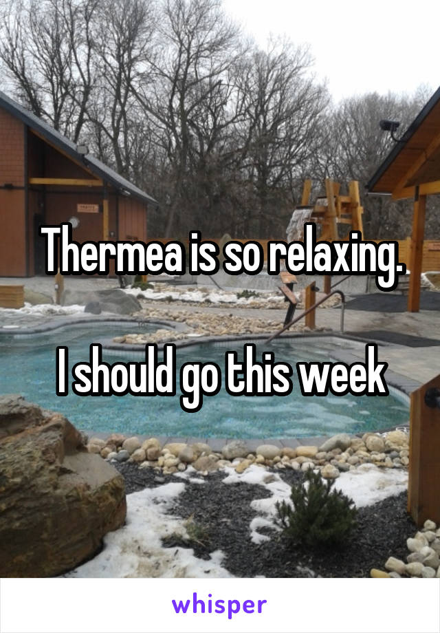 Thermea is so relaxing.

I should go this week
