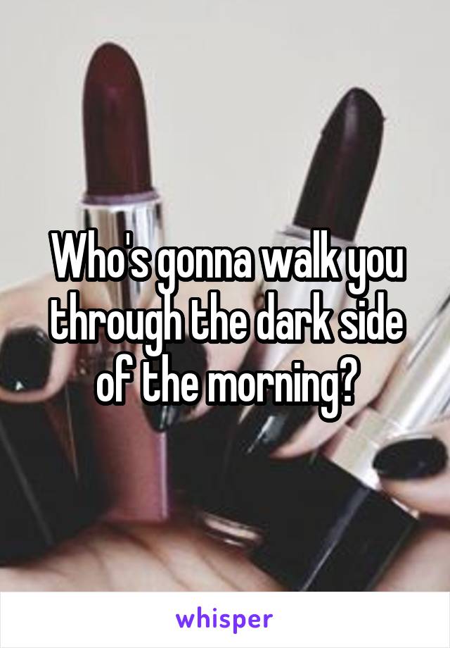 Who's gonna walk you through the dark side of the morning?