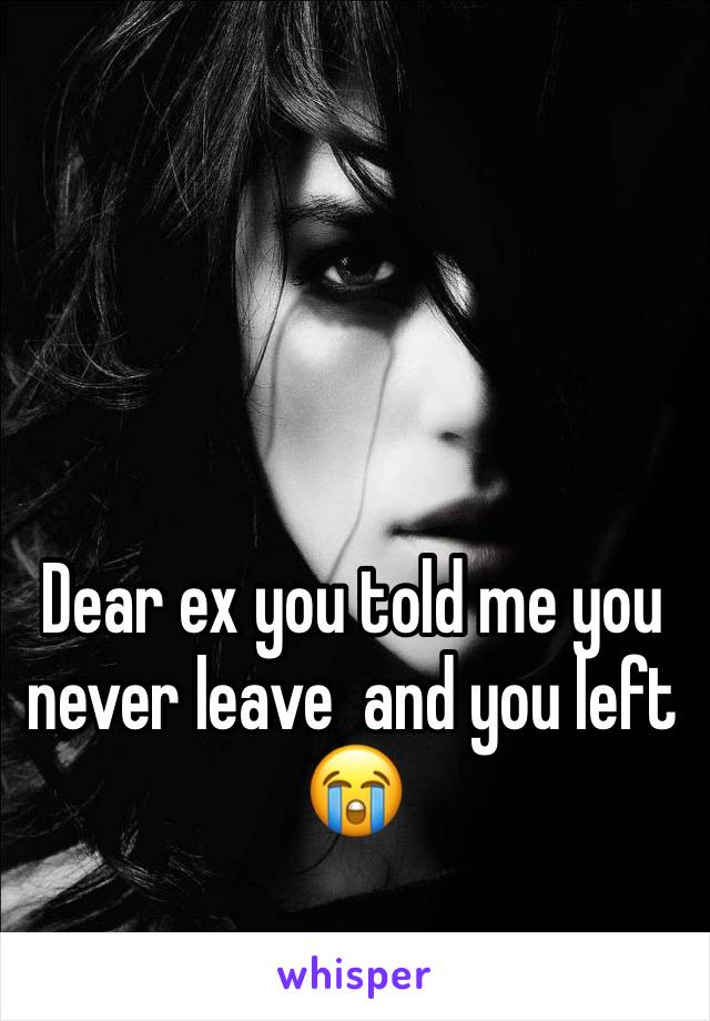 Dear ex you told me you never leave  and you left 😭