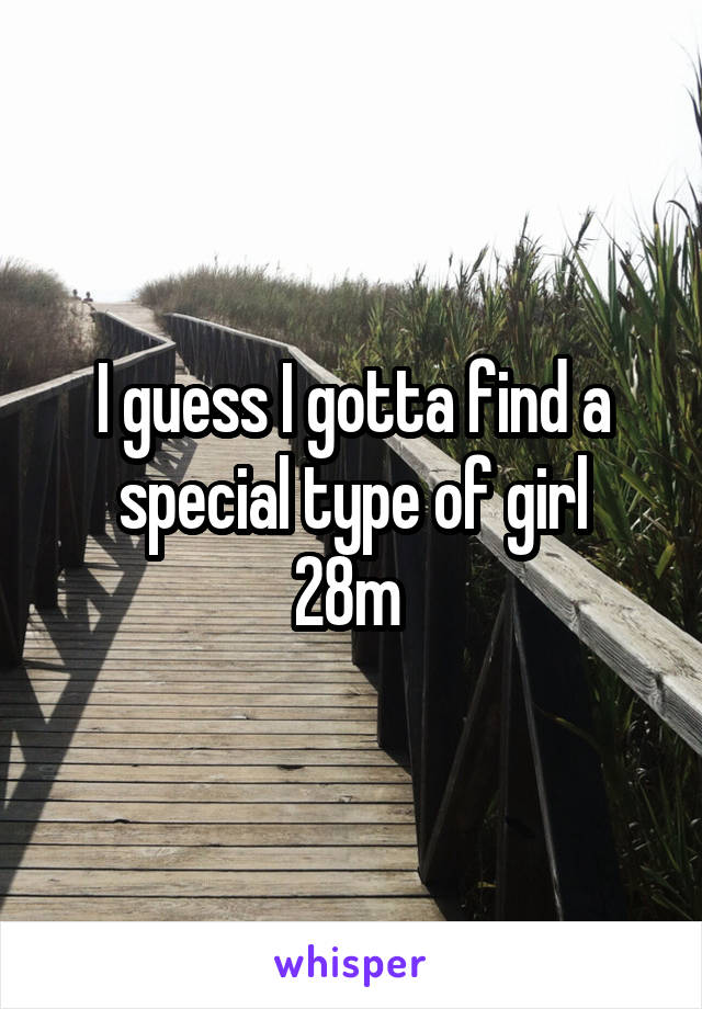 I guess I gotta find a special type of girl
28m 