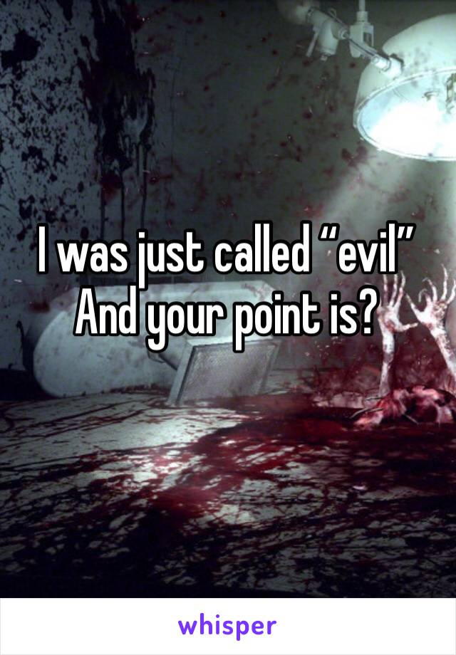 I was just called “evil” 
And your point is? 
