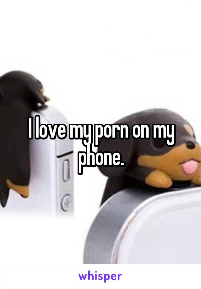 I love my porn on my phone.