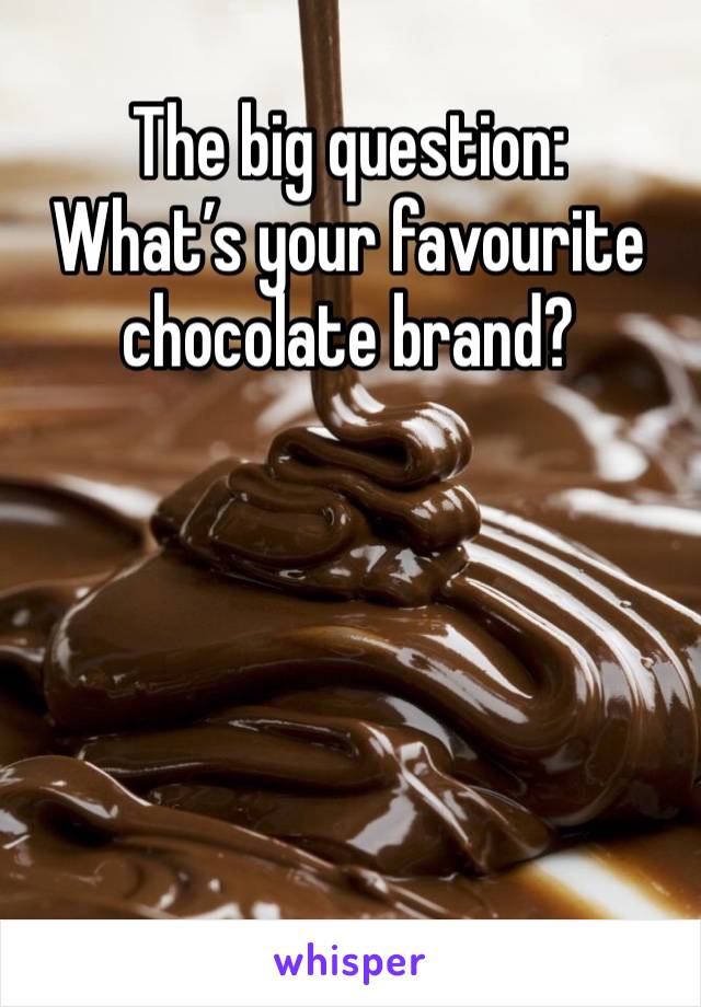 The big question:
What’s your favourite chocolate brand?