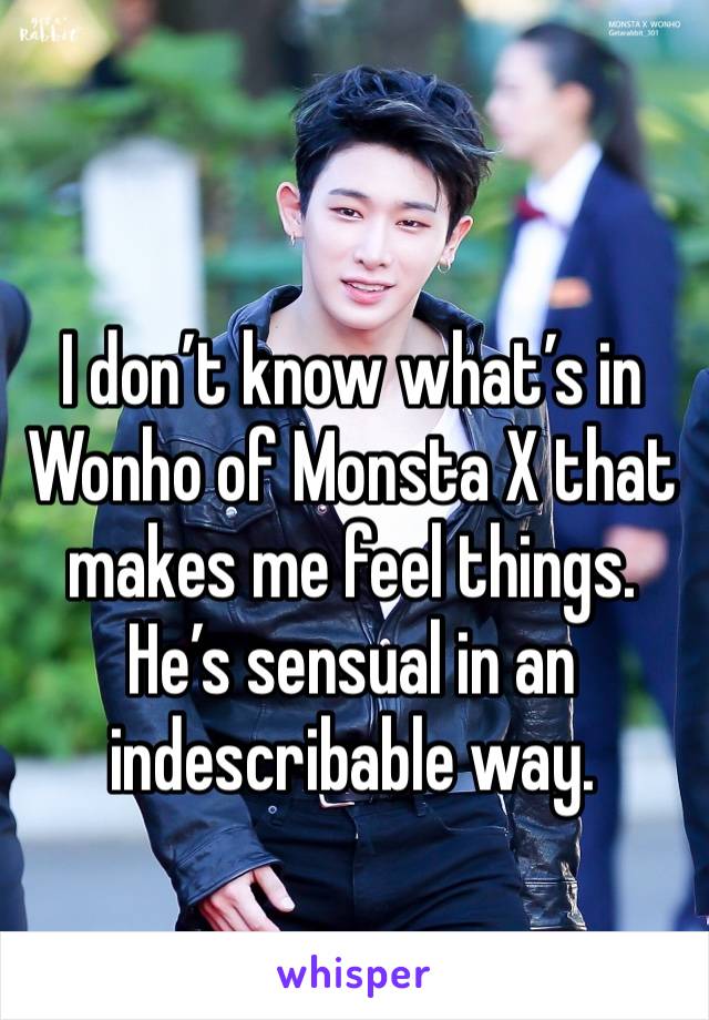 I don’t know what’s in Wonho of Monsta X that makes me feel things. He’s sensual in an indescribable way.