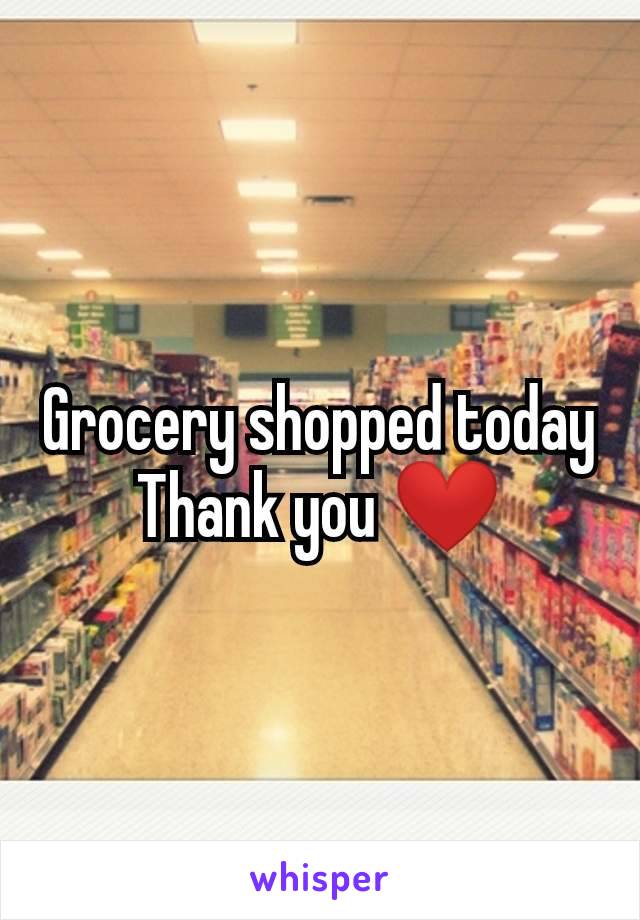 Grocery shopped today
Thank you ❤️