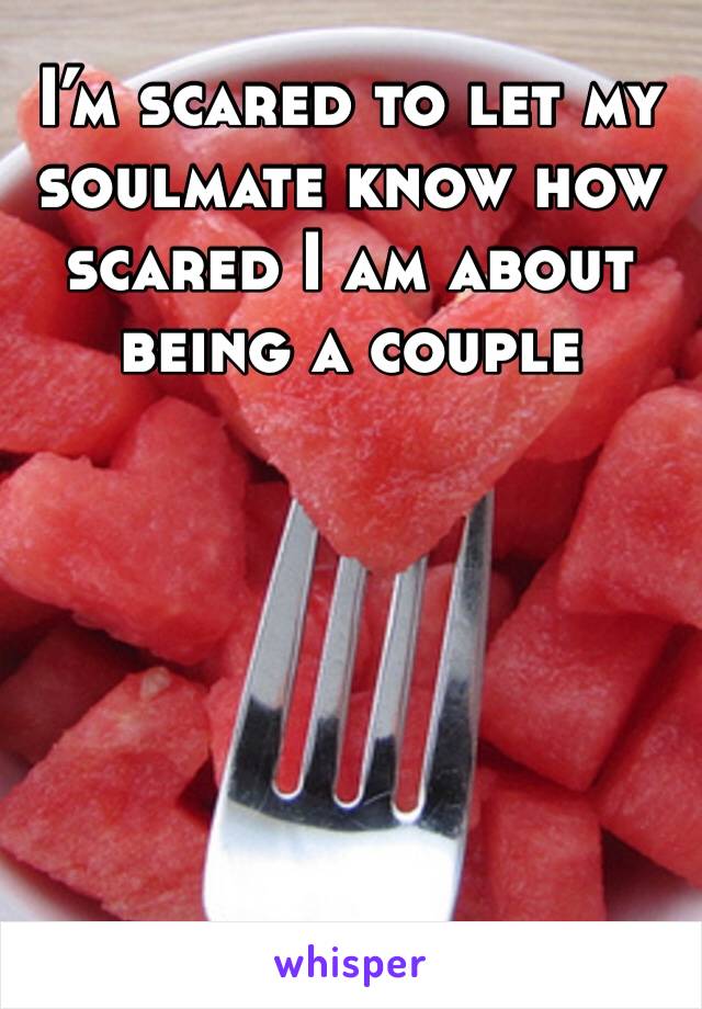 I’m scared to let my soulmate know how scared I am about being a couple 