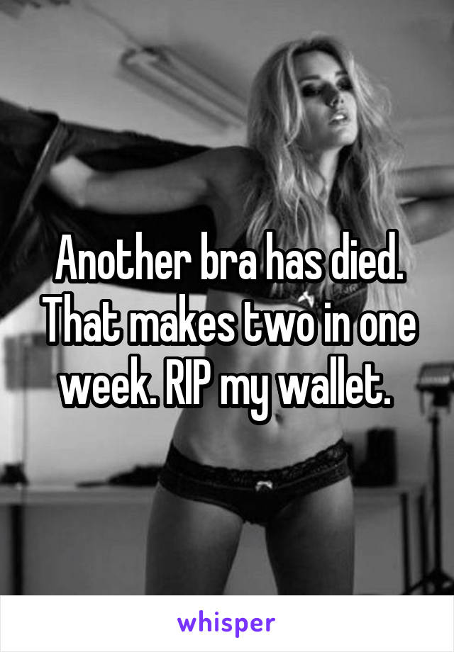 Another bra has died. That makes two in one week. RIP my wallet. 
