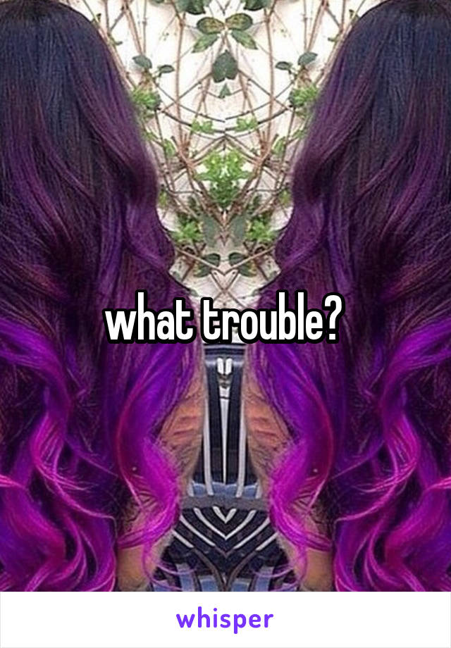 what trouble? 