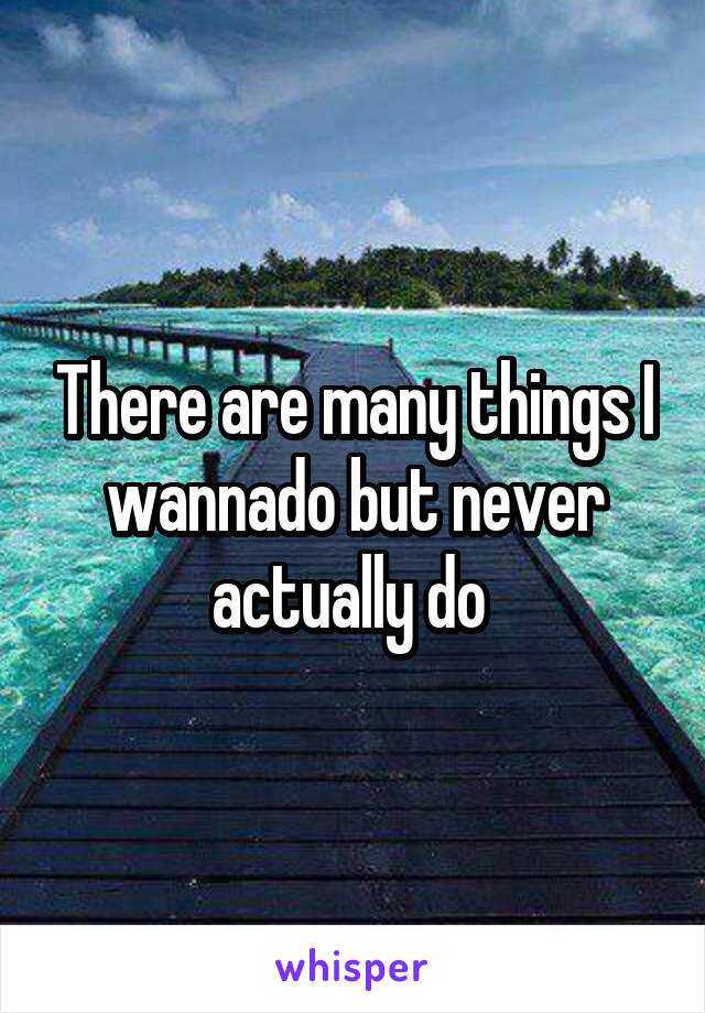 There are many things I wannado but never actually do 