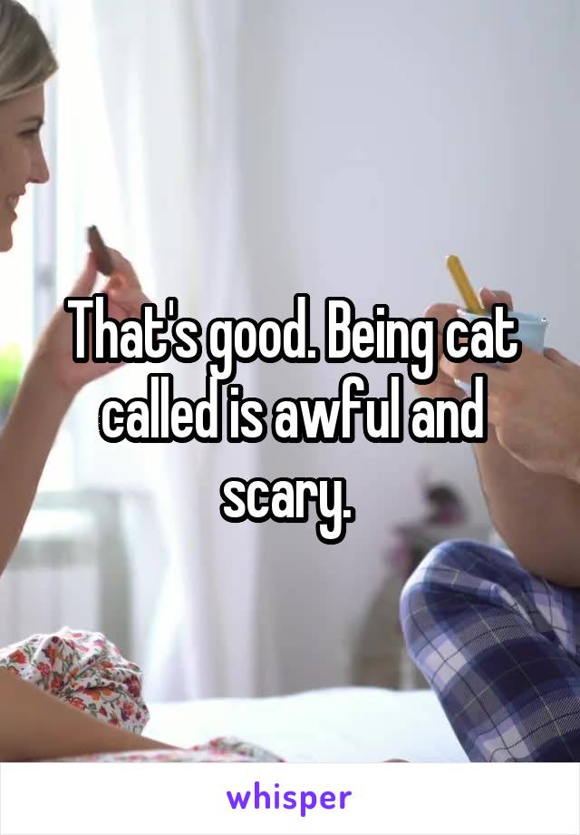 That's good. Being cat called is awful and scary. 