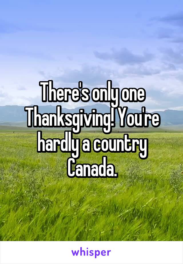 There's only one Thanksgiving! You're hardly a country Canada.
