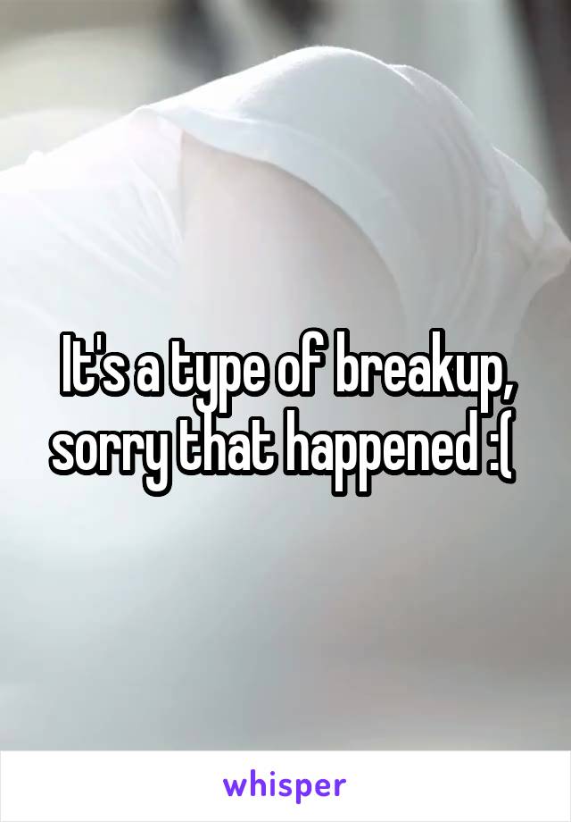 It's a type of breakup, sorry that happened :( 