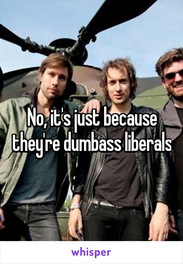 No, it's just because they're dumbass liberals