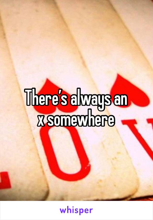 There’s always an x somewhere