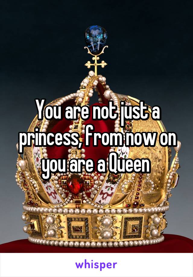 You are not just a princess, from now on you are a Queen 