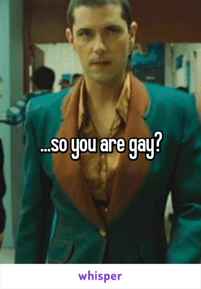 ...so you are gay?